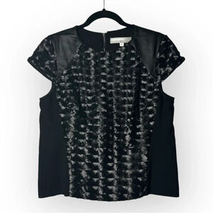 Hunter Bell Black Sequin Cap Sleeve Top  6